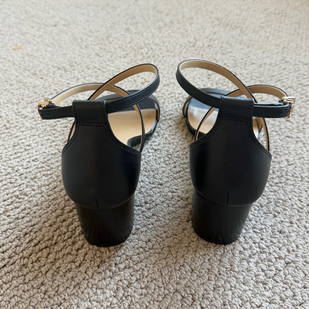MICHAEL Michael Kors Black Strappy Low Block Heel Sandals - Picture 5 of 7